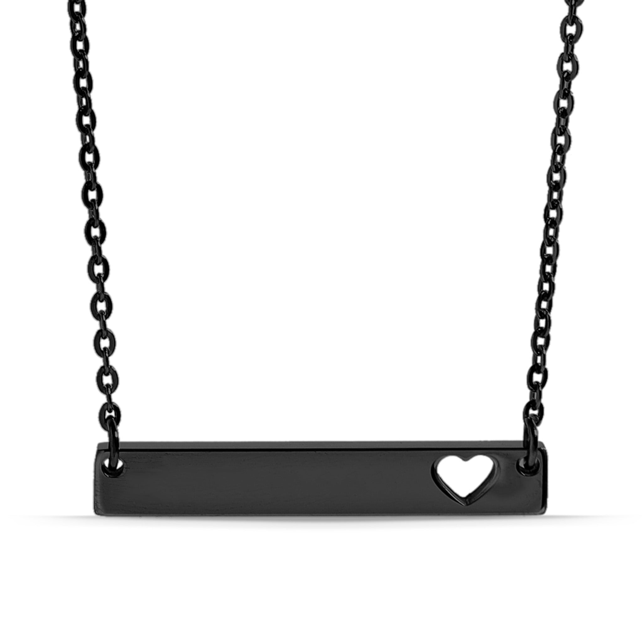 18K Gold PVD Blank Cutout Heart Bar Necklace / SBB0085、mySite、dreamappss