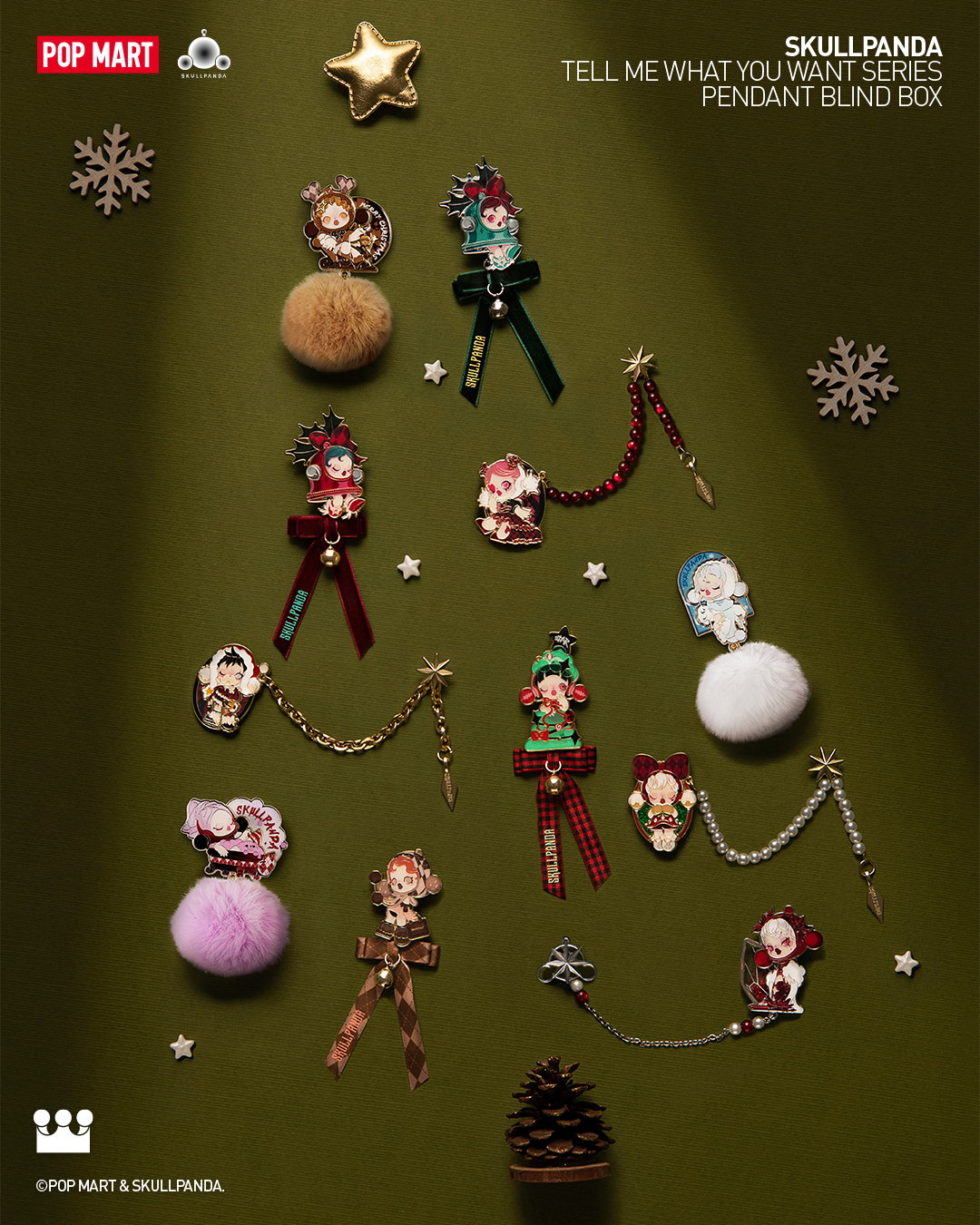  POP MART SKULLPANDA Tell Me What You Want Series-Pendant Blind Box、mySite、greenlandpopulation
