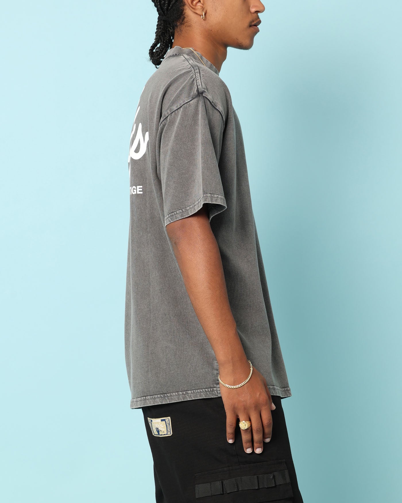 Carré Gorgeous Script Oversized T-Shirt Washed Charcoal、mySite、zt4zffjzw