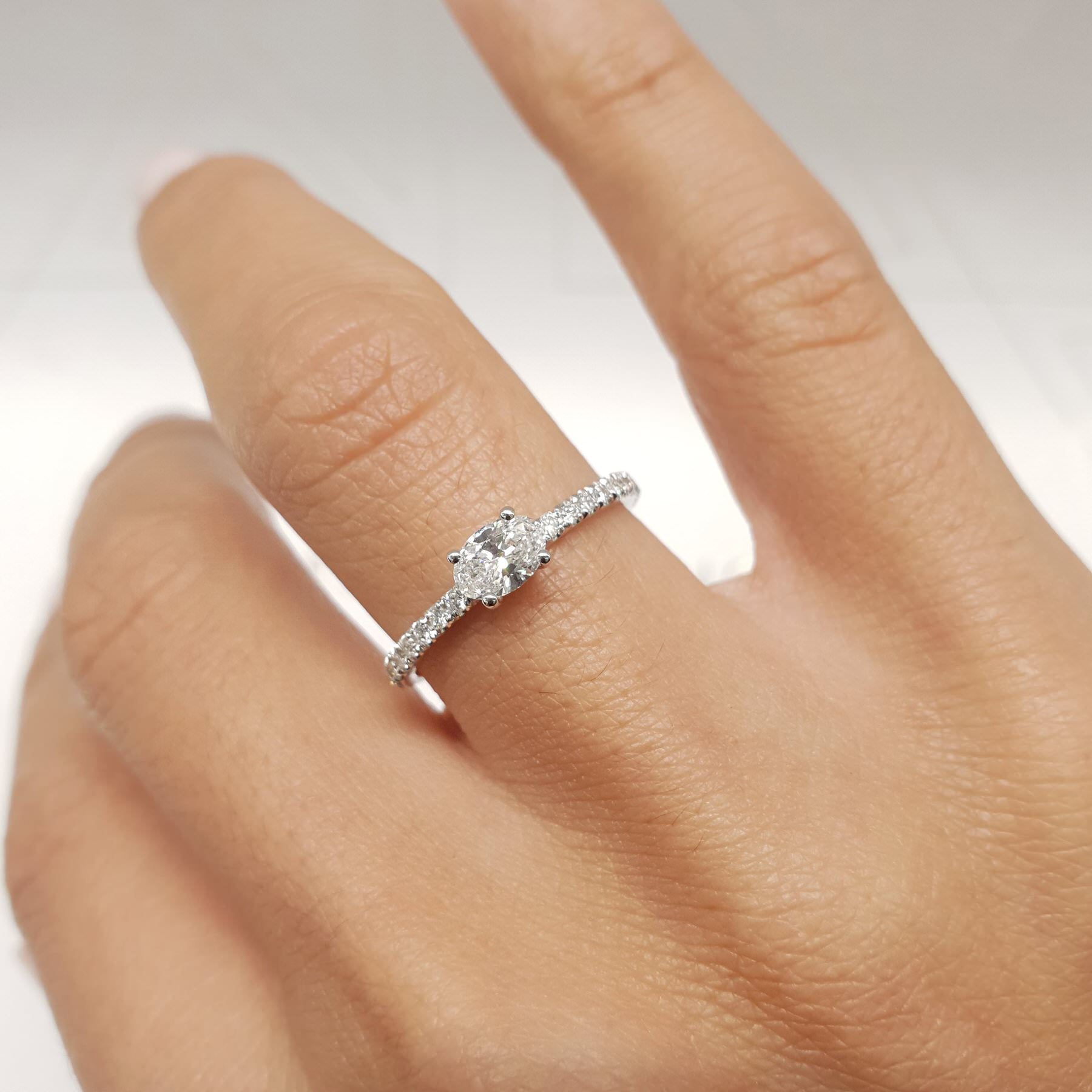 Chloe Radiant Lab Grown Stacking Ring (0.75 Carat) - 18K White Gold、mySite、hinf8tx79