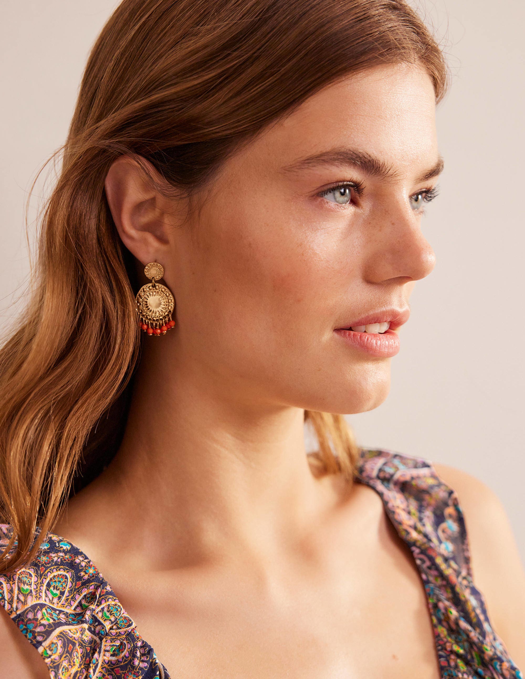  Beaded Coin Earrings-Pink、mySite、ashleygrahame