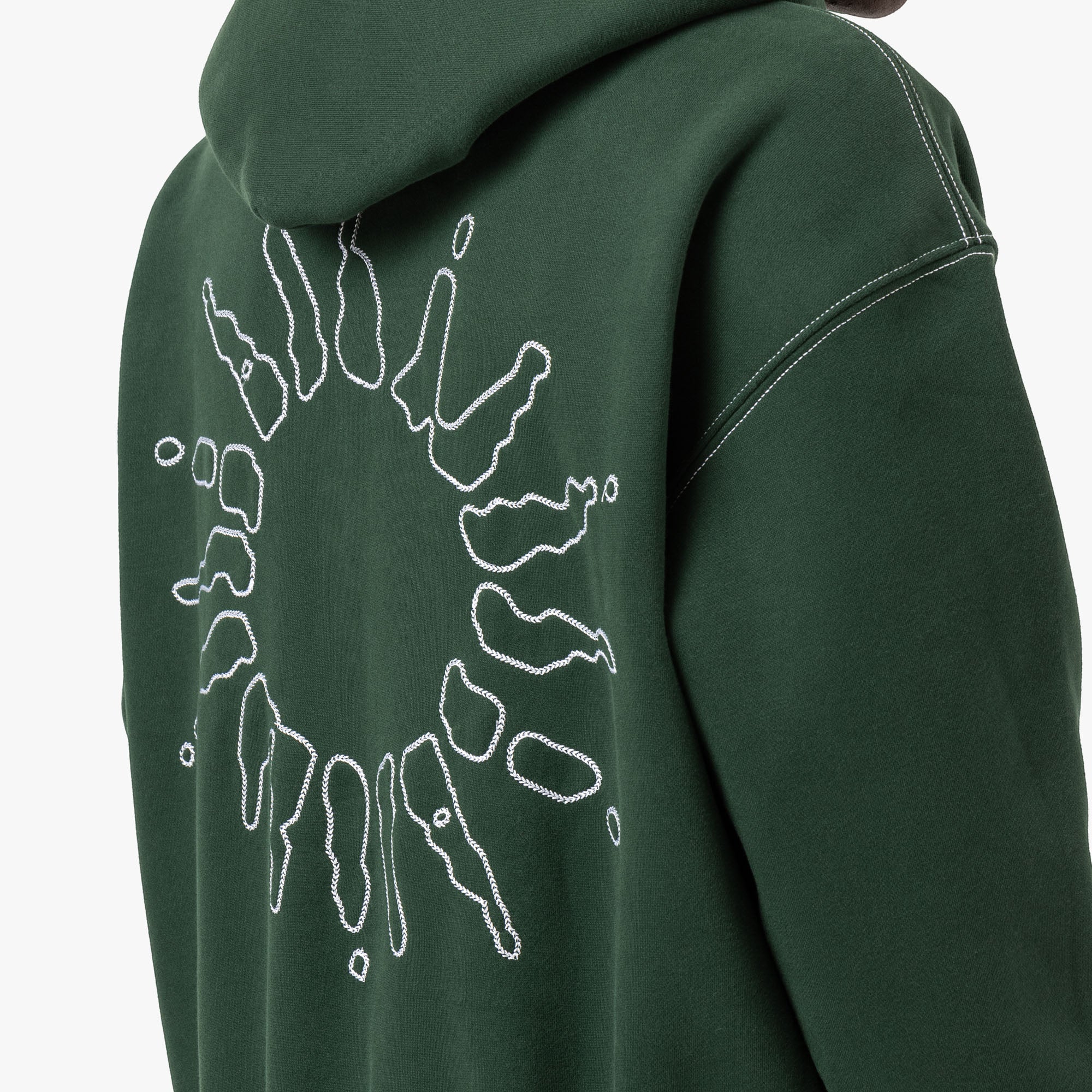  4YE Signature Zip Hoodie / Green / White、mySite、merchandisen