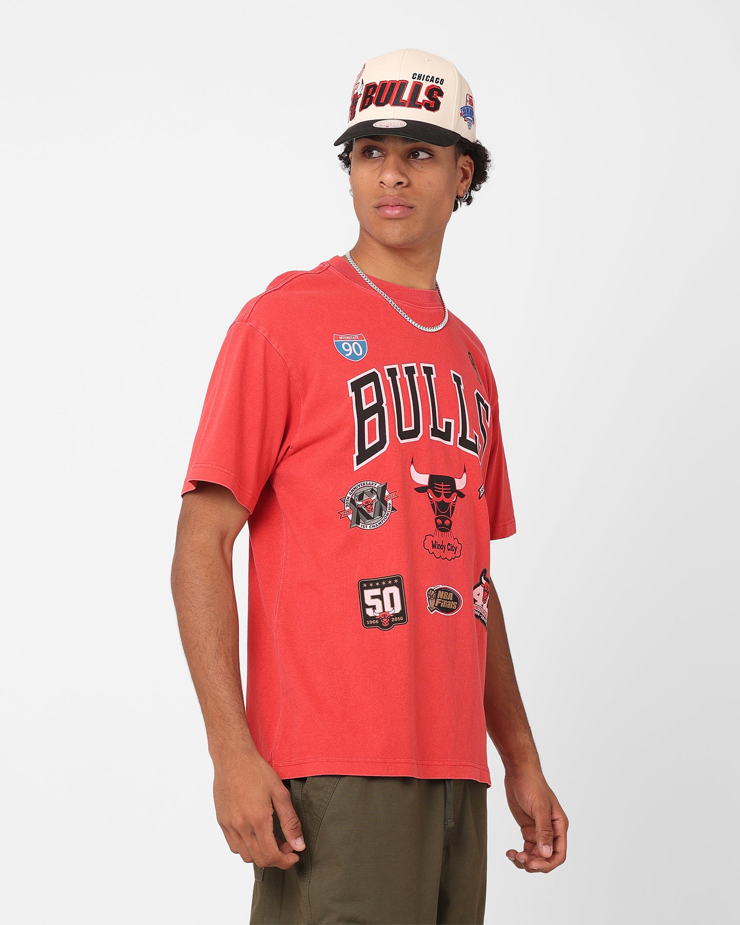 Mitchell & Ness Chicago Bulls Highway Logo T-Shirt Bulls Red、mySite、zt4zffjzw
