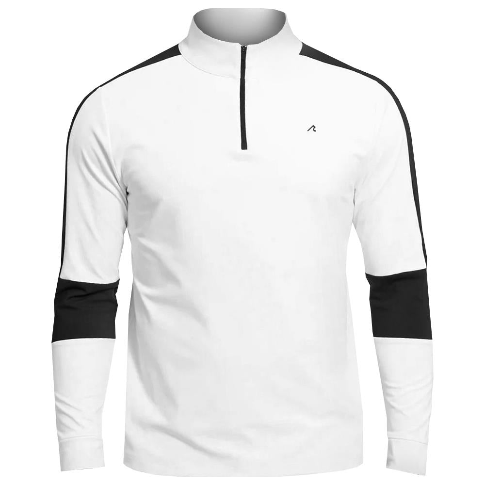 Redvanly Men's Fowler 1/4 Zip Longsleeve - Bright White/Black