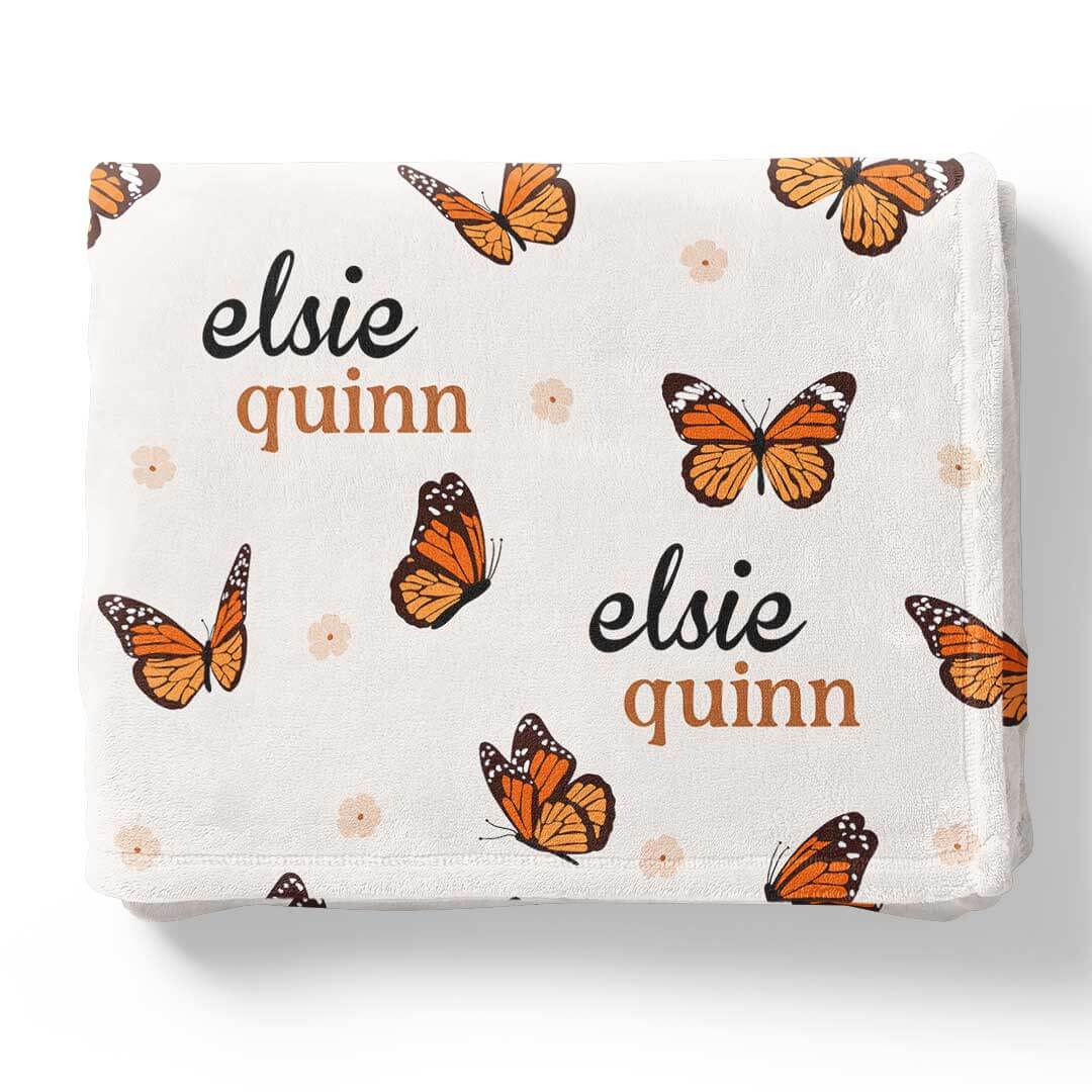  Butterfly Kisses Personalized Kids Blanket、mySite、layawaytickets