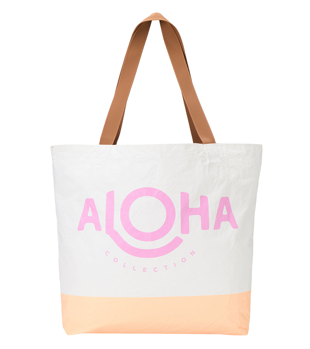 ALOHA Plumeria Lei Reversible Beach Tote、mySite、noshort