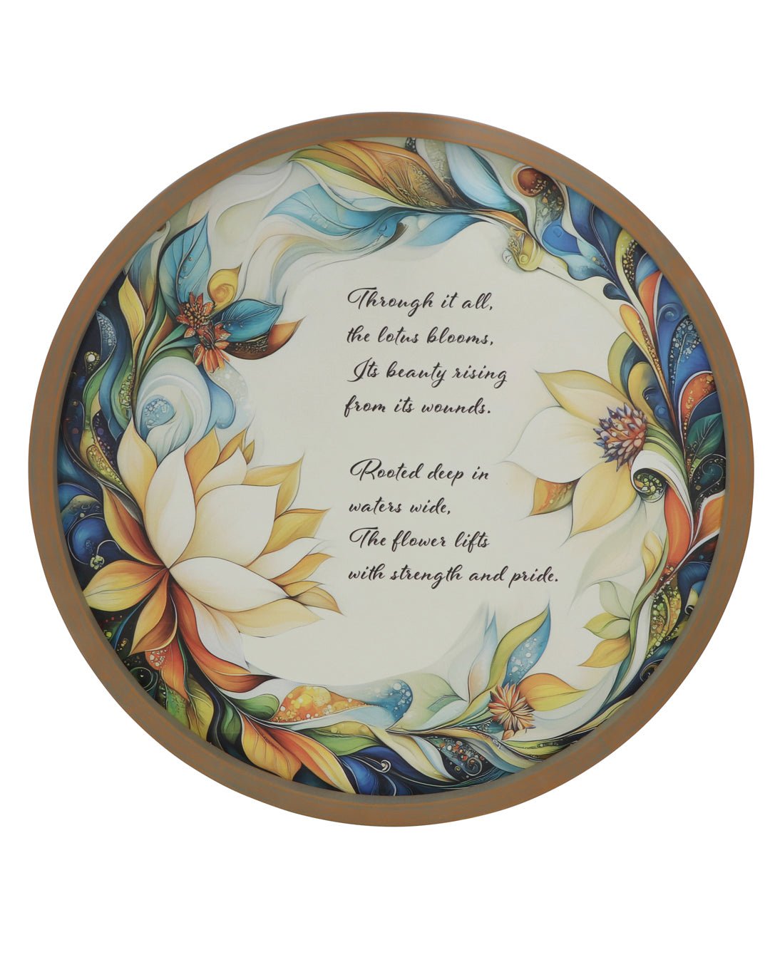 Lotus Bloom Inspirational Round Wall Art、mySite、topwebapps