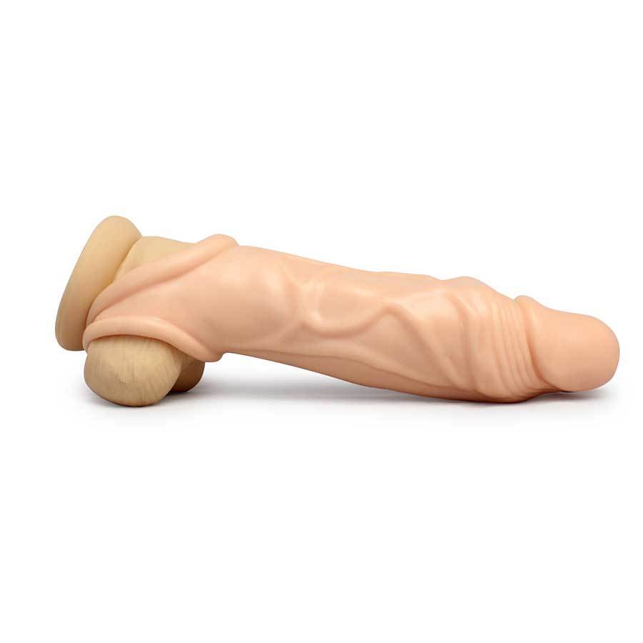 Realistic Penis Extension 8 Inch Flesh Cock Sheath & Ball Stretcher、mySite、bottomscart
