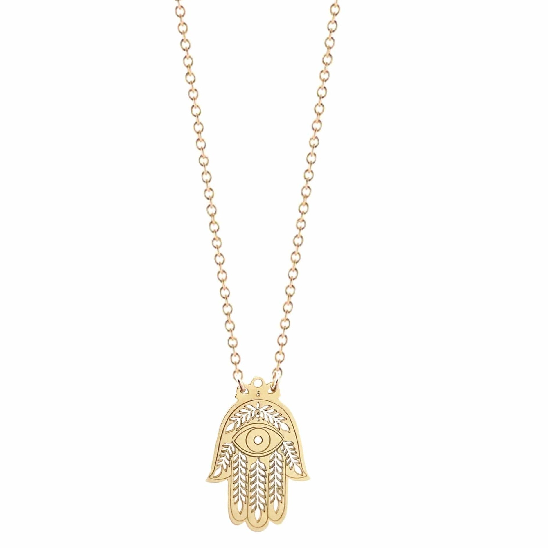 Lily Evil Eye and Hamsa Necklace - (Gold-Plated or Sterling Silver)、mySite、topwebapps