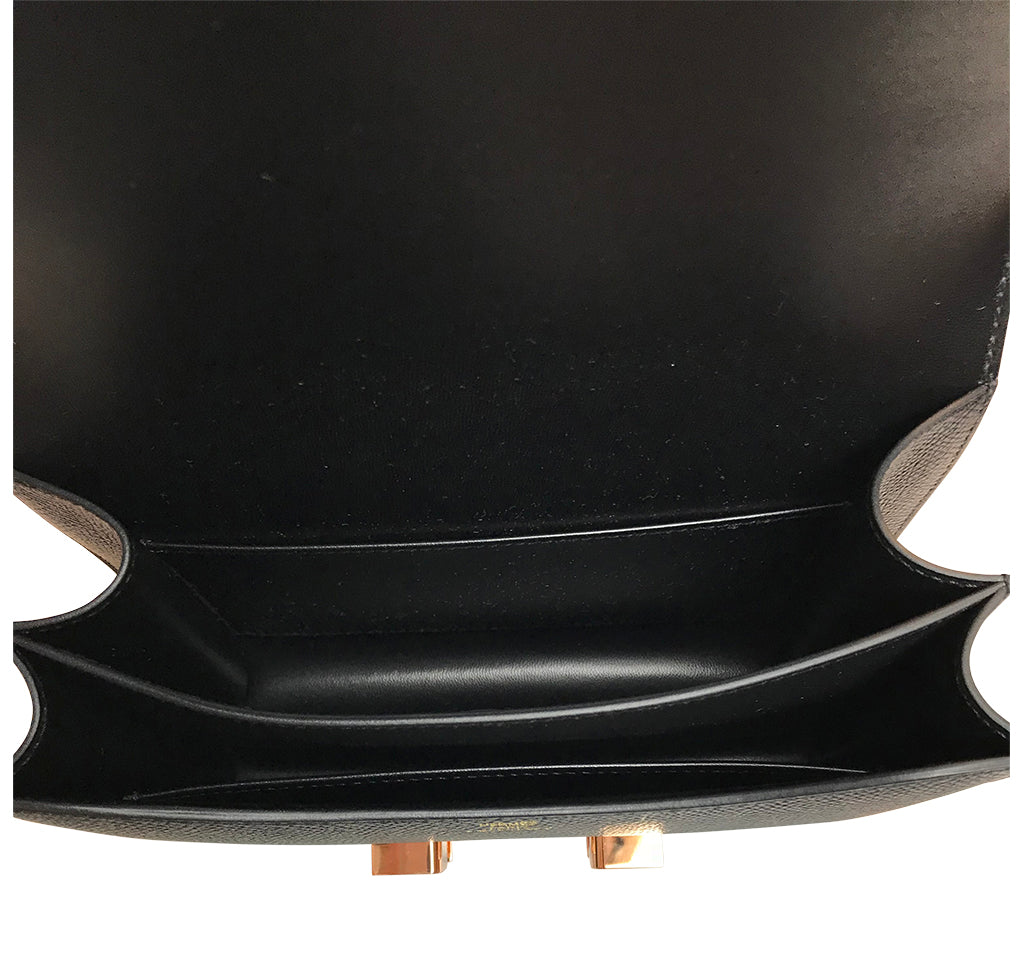 Hermès Constance Mini Bag Noir Epsom Rose Gold HW、mySite、garminoutage.com