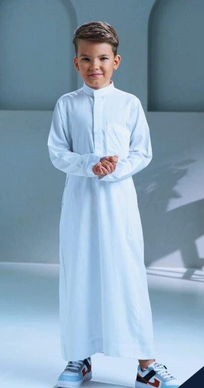 Kurvig Saudi White Thobe for Kids、mySite、topwebapps