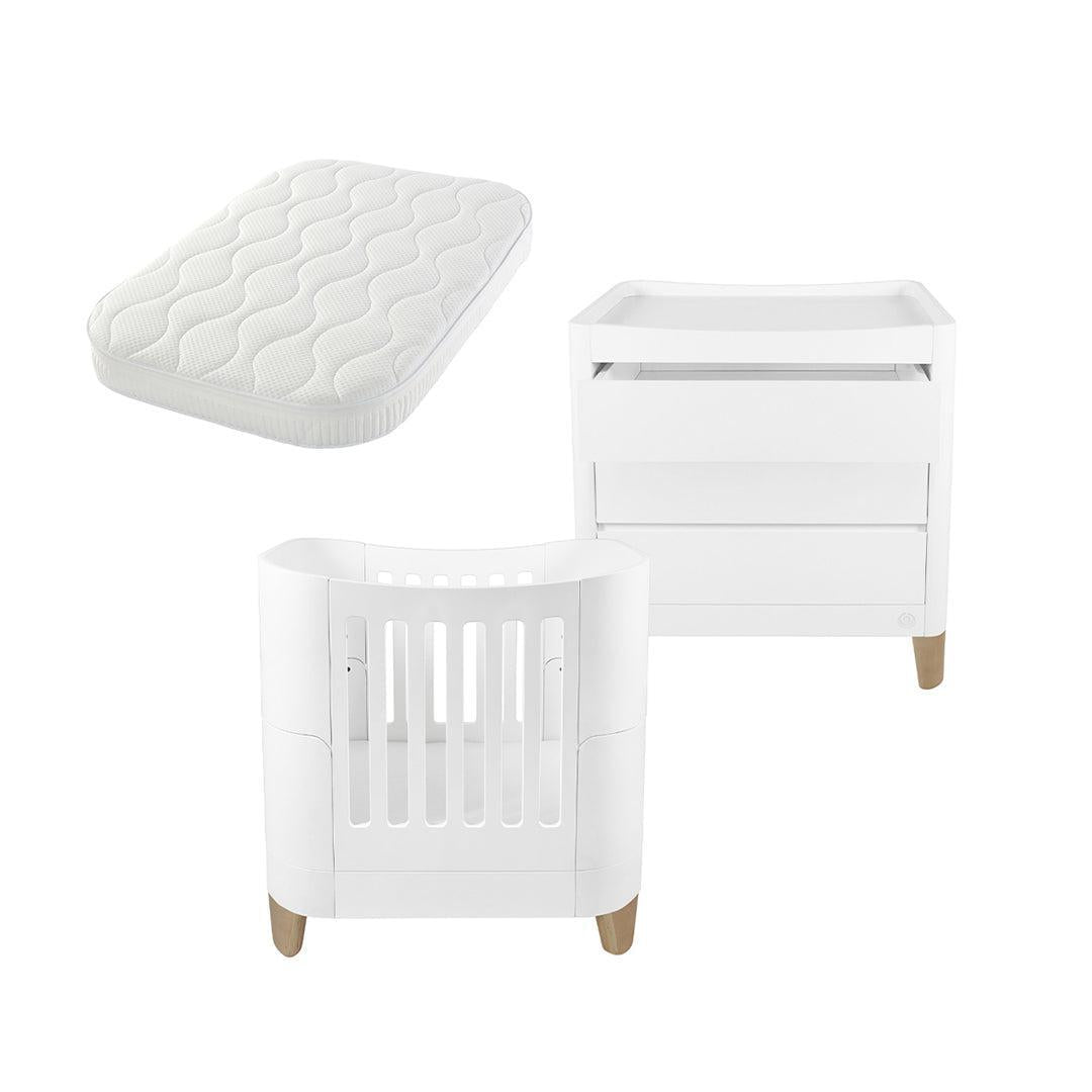  Gaia Baby Serena Mini Cot and Dresser Set - White / Natural、mySite、merchandisen