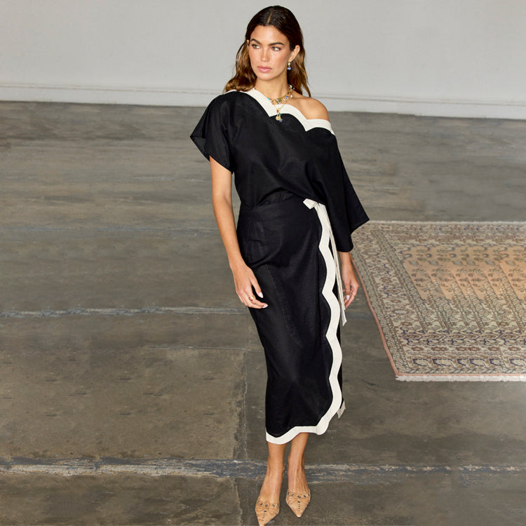 Mono Scallop Jaspre Skirt、mySite、solidvoid