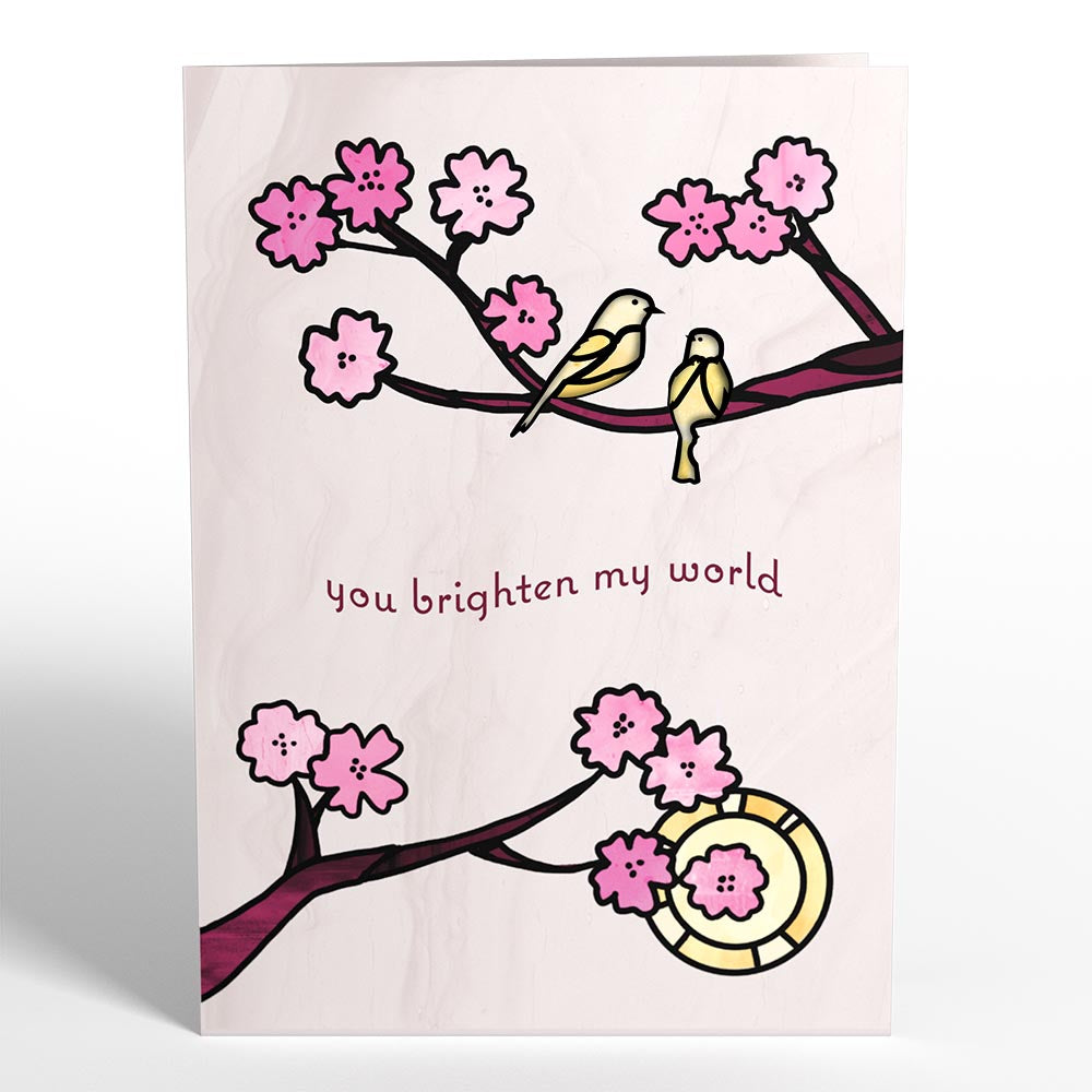 You Brighten My World Birds Suncatcher Card & Pop-Up Bouquet Bundle、mySite、solidvoid