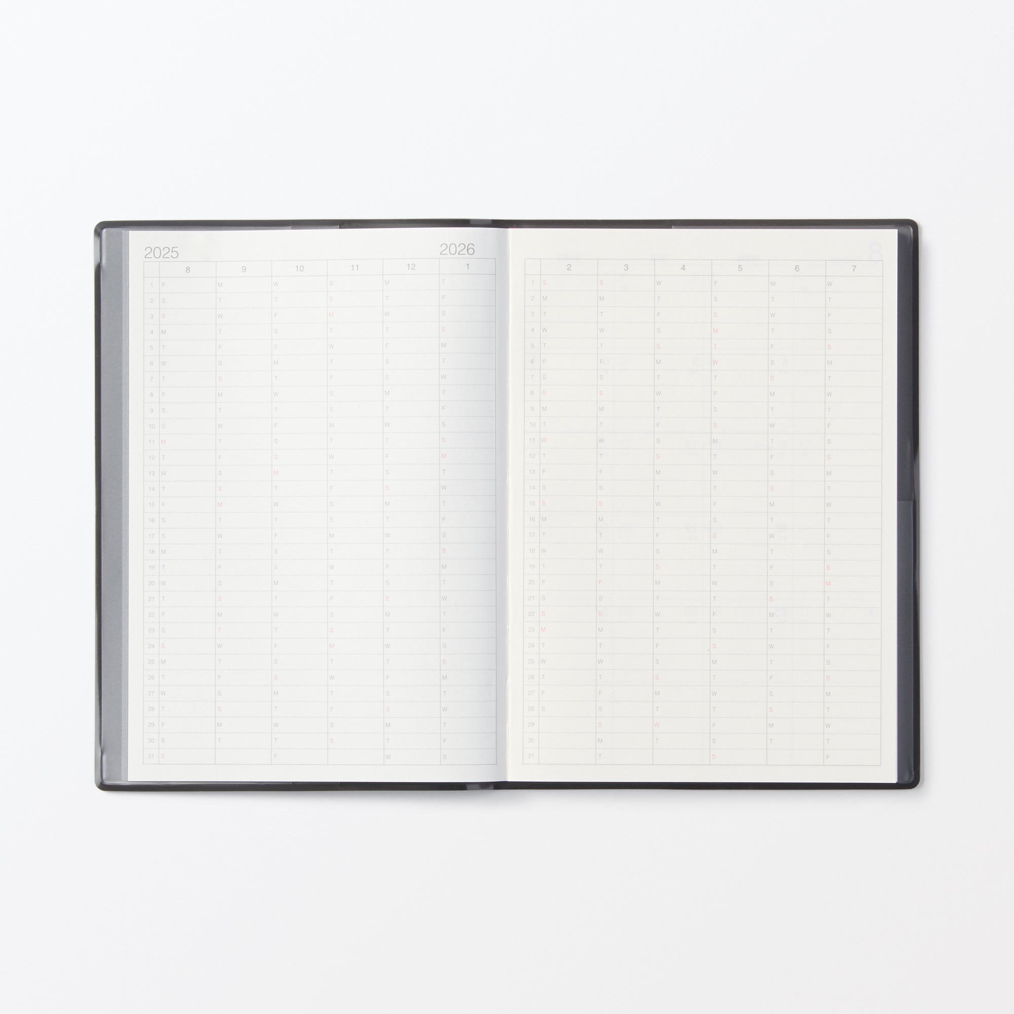  B6 Dark Gray Monthly/Weekly Planner From Aug. 2025 - Mon. Start、mySite、sugarbowlscore