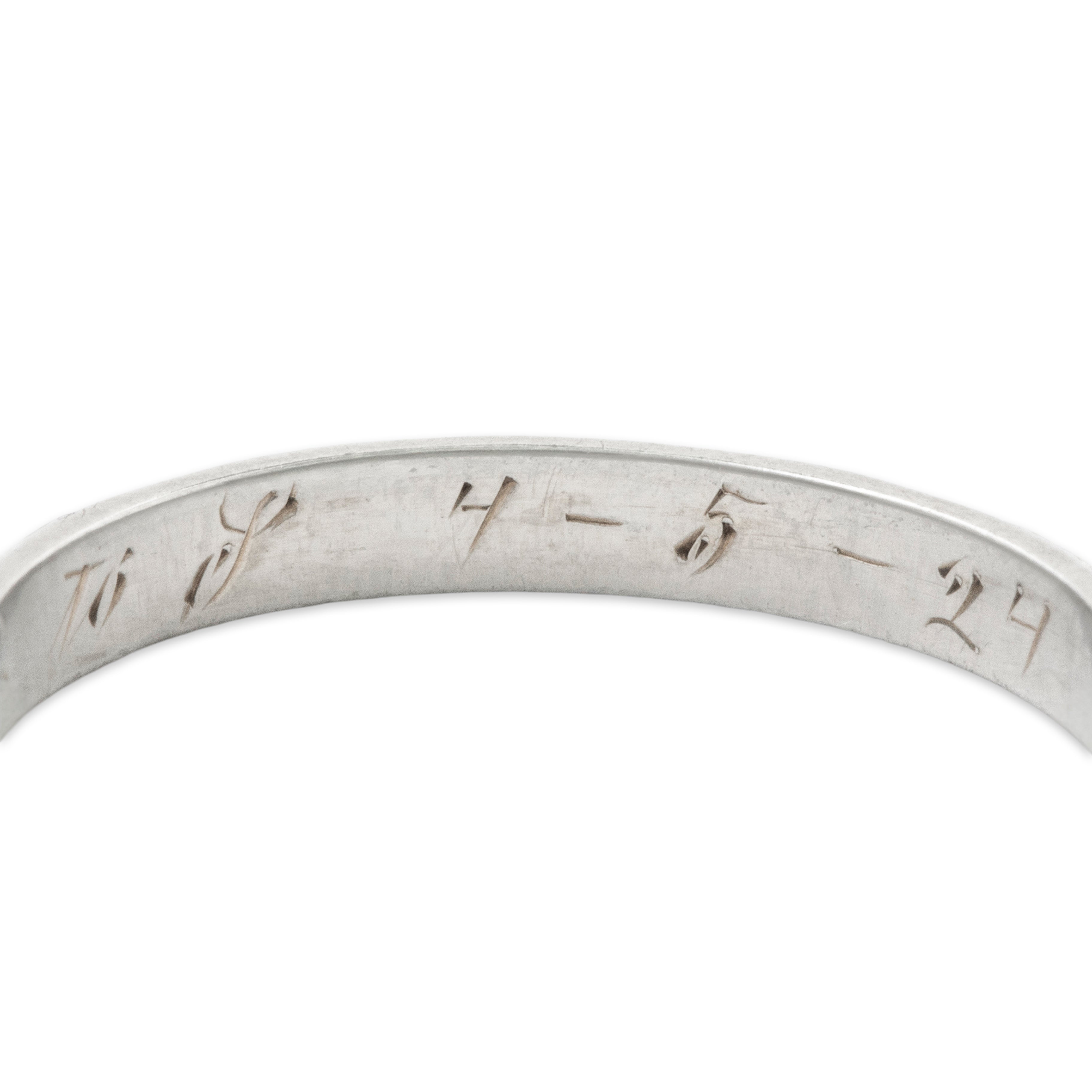 Antique Art Deco 18k White Gold Blossom Band Ring 8.00、mySite、hinf8tx79