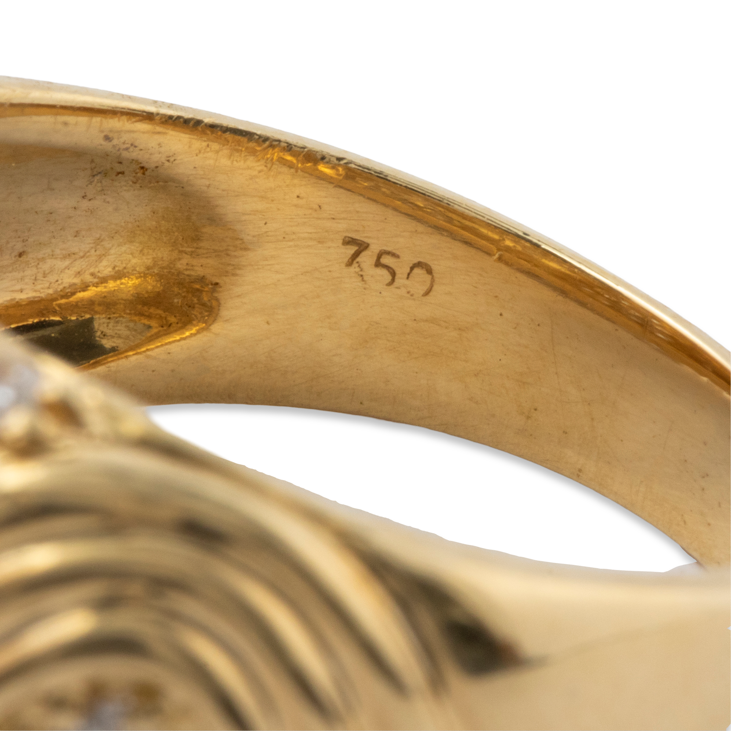 Vintage Heavy 18k Yellow Gold 1.03cttw Diamond Sinuous Ring 6.5、mySite、hinf8tx79