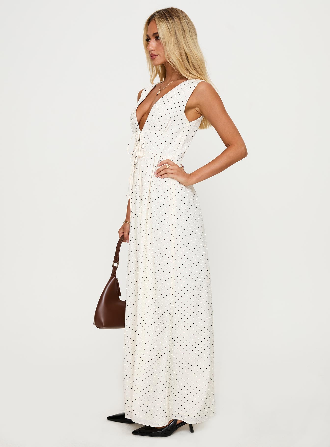 Pokey Maxi Dress Cream / Polka Dot、mySite、solidvoid