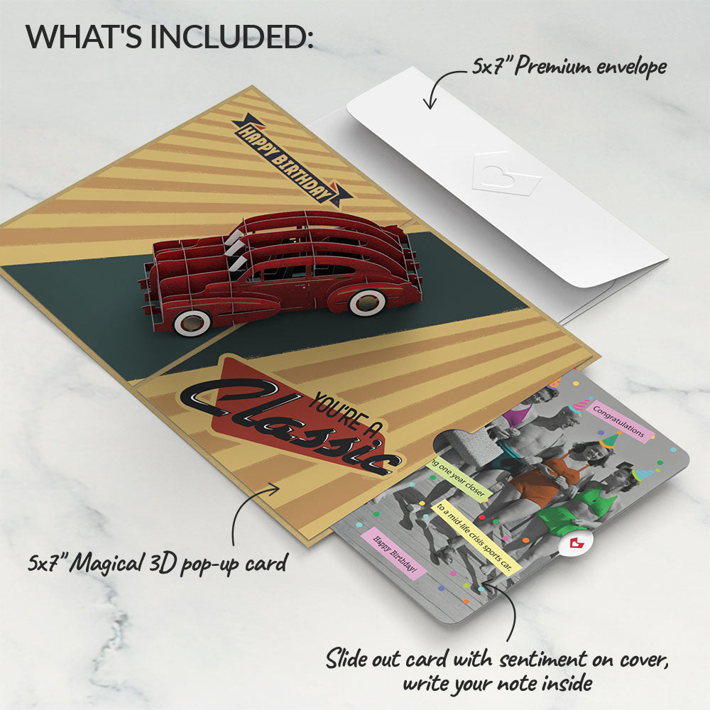 Happy Birthday Classic Car Pop-Up Card and Sentiment Set、mySite、solidvoid