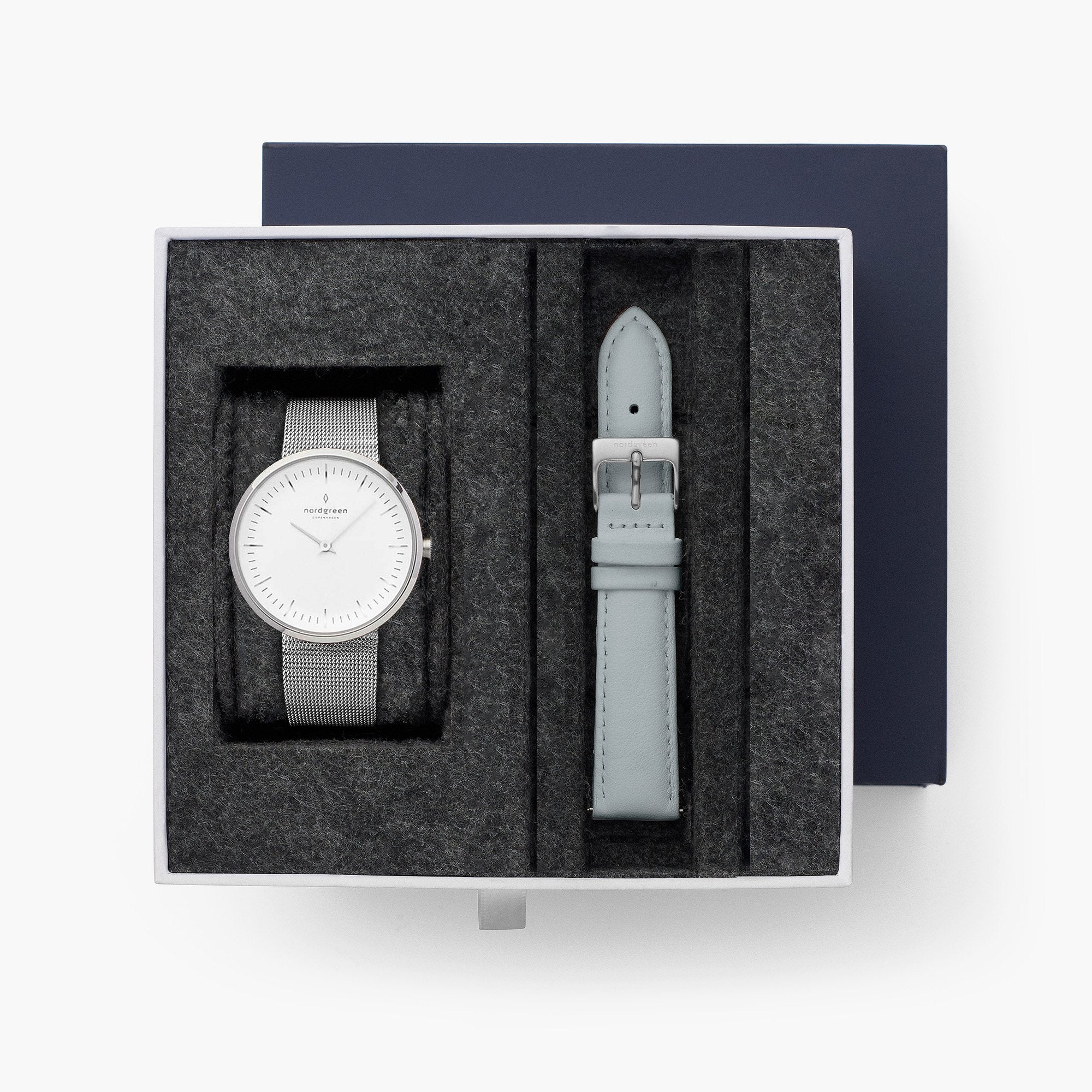  Infinity - BUNDLE White Dial Silver | Mesh / Grey Leather Straps