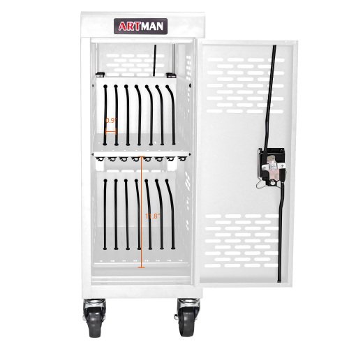 16-Compartment Removable Locking Charging Cabinet for Laptop, Chromebook-Black、、casual