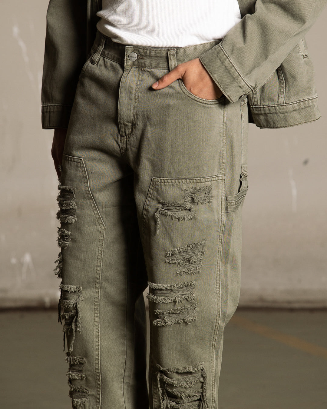 Saint Morta Titus Carpenter Jeans Kahki Green、mySite、zt4zffjzw