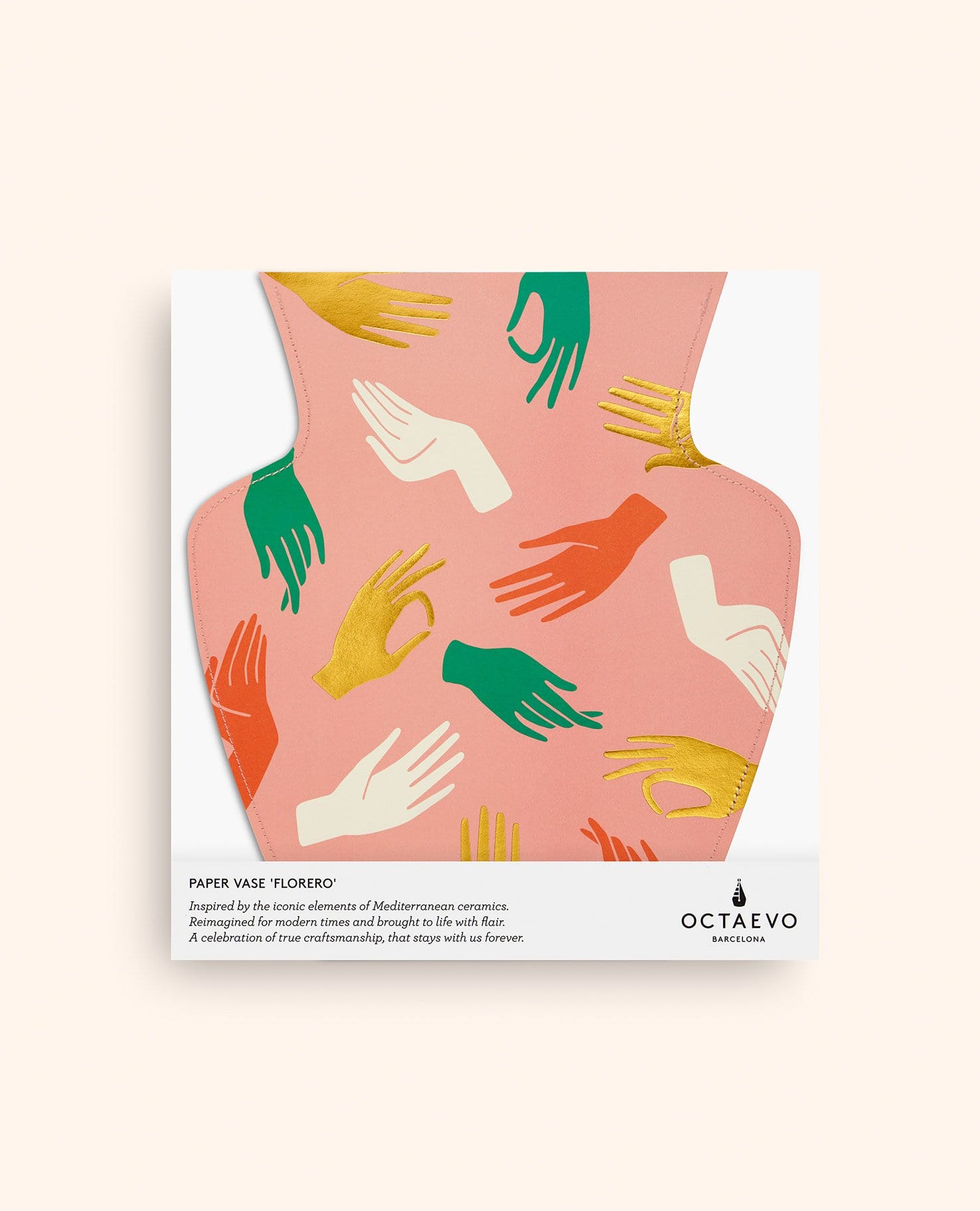 Pink Paper Hamsa Vase by Octaevo - Large or Mini、mySite、topwebapps