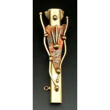 Infinity Art in Metal Shin on Triangle Copper Mezuzah、mySite、topwebapps