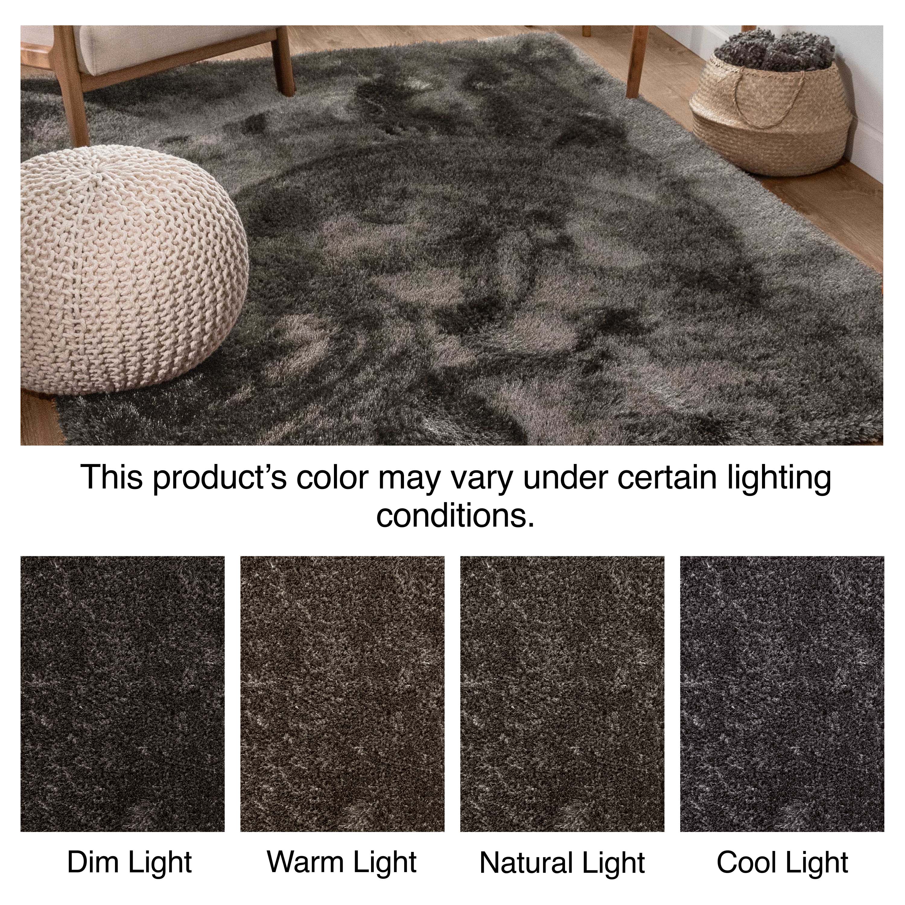 Feather Collection Liza Black Shag Rug – Sparkly, Plush, Minimalist Glam、mySite、gigharbornorthrealestate
