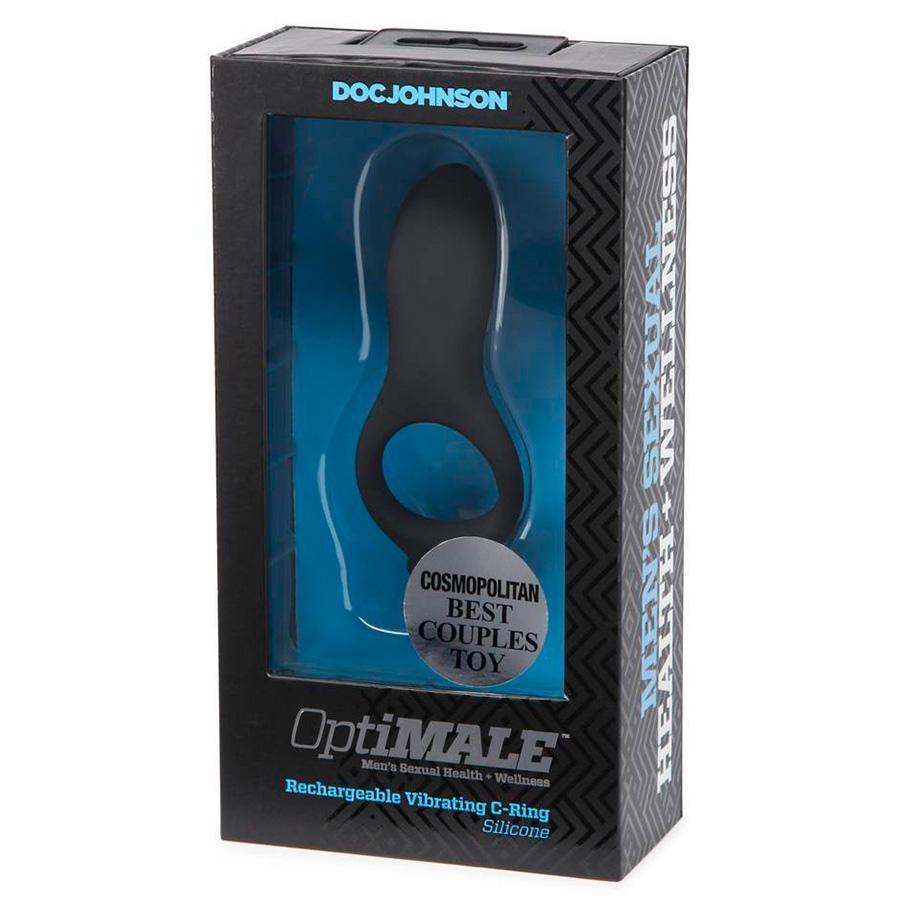 Vibrating Rechargeable Cock Ring by Optimale Black、mySite、bottomscart