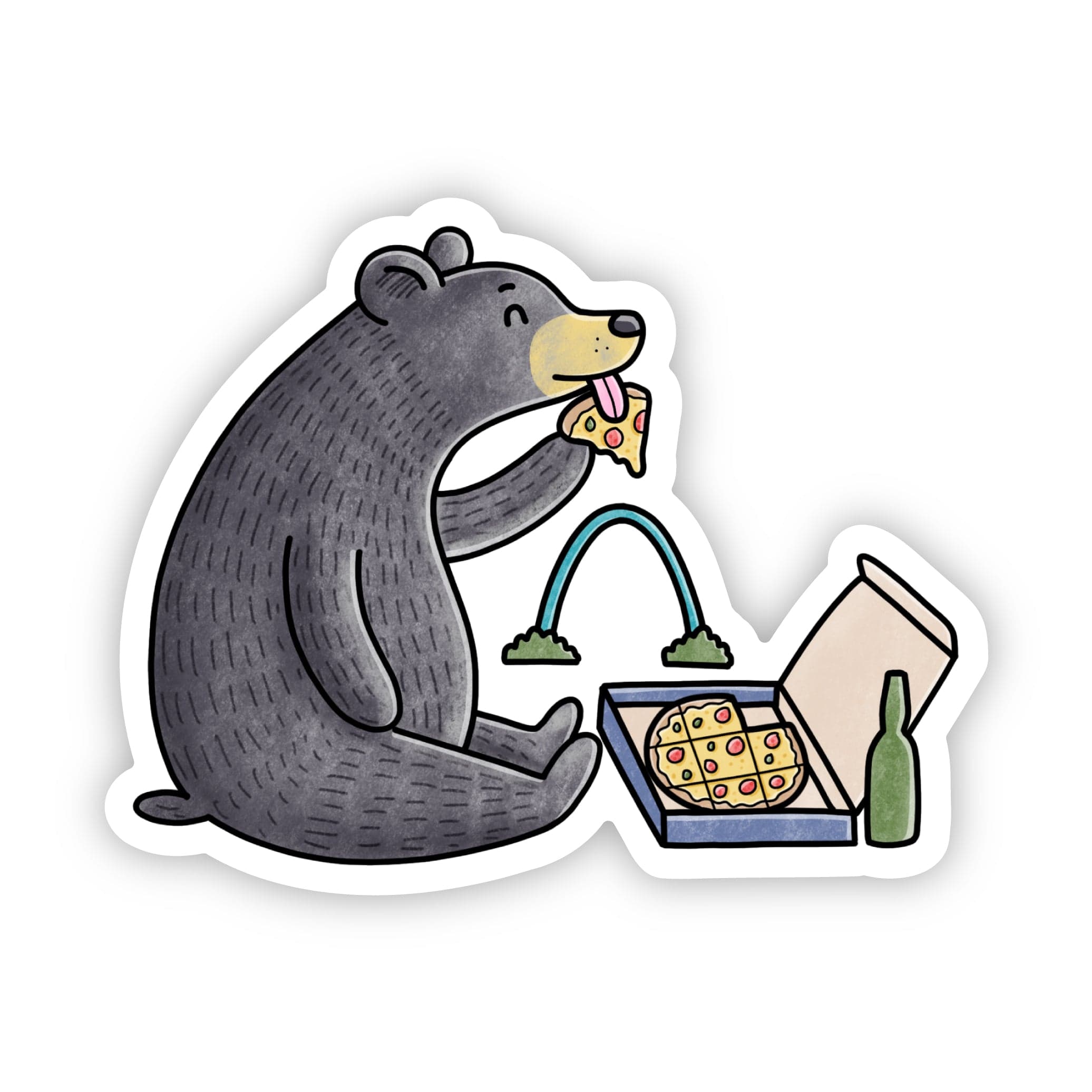  Bear Eating Pizza At Gateway Arch Missouri Sticker、mySite、elrpsem3k