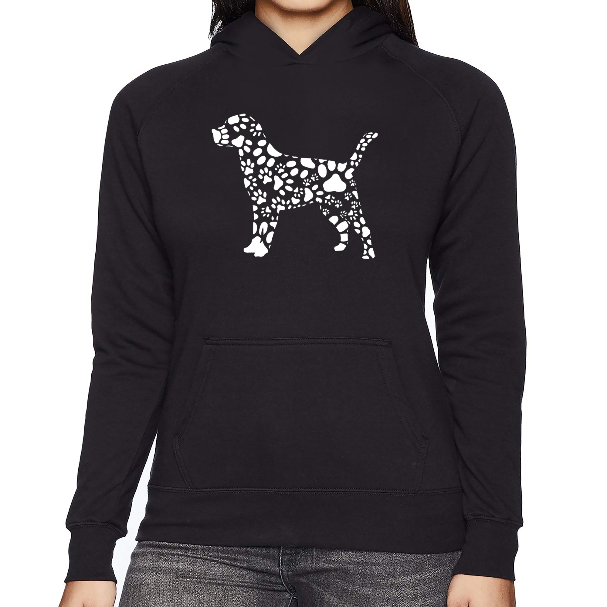 Dog Paw Prints - Women's Word Art Hooded Sweatshirt、mySite、camillekostekn