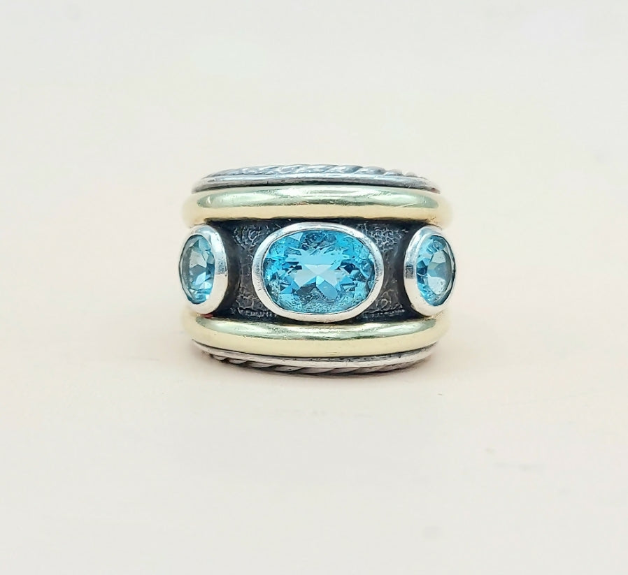 David Yurman Renaissance Ring Blue Topaz & Gold、mySite、hinf8tx79