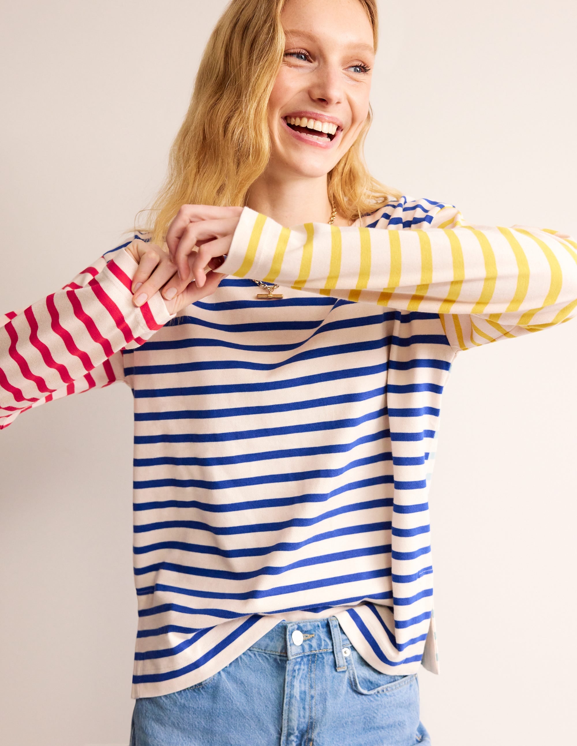  Sophie Hotch Potch Breton Top-Ivory, Multi Hotch Stripe、mySite、ashleygrahame