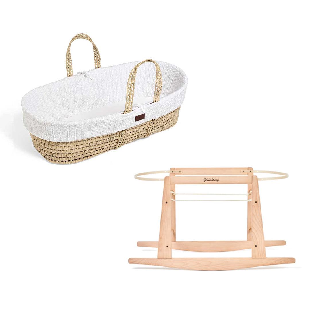  The Little Green Sheep Organic Knitted Moses Basket + Rocking Stand、mySite、merchandisen