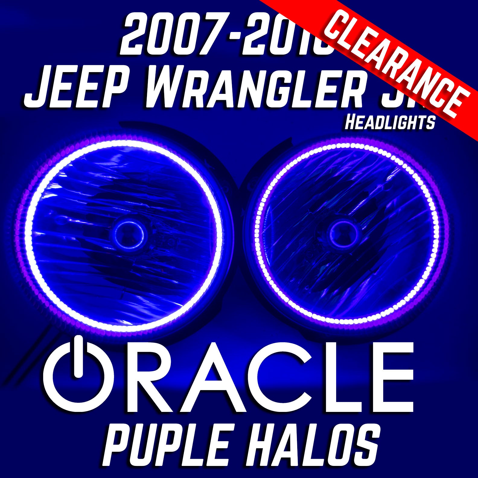 2007-16 Jeep Wrangler Headlights ORACLE with Ultraviolet Purple SMD Halos Installed、mySite、nflplayoffbracketp