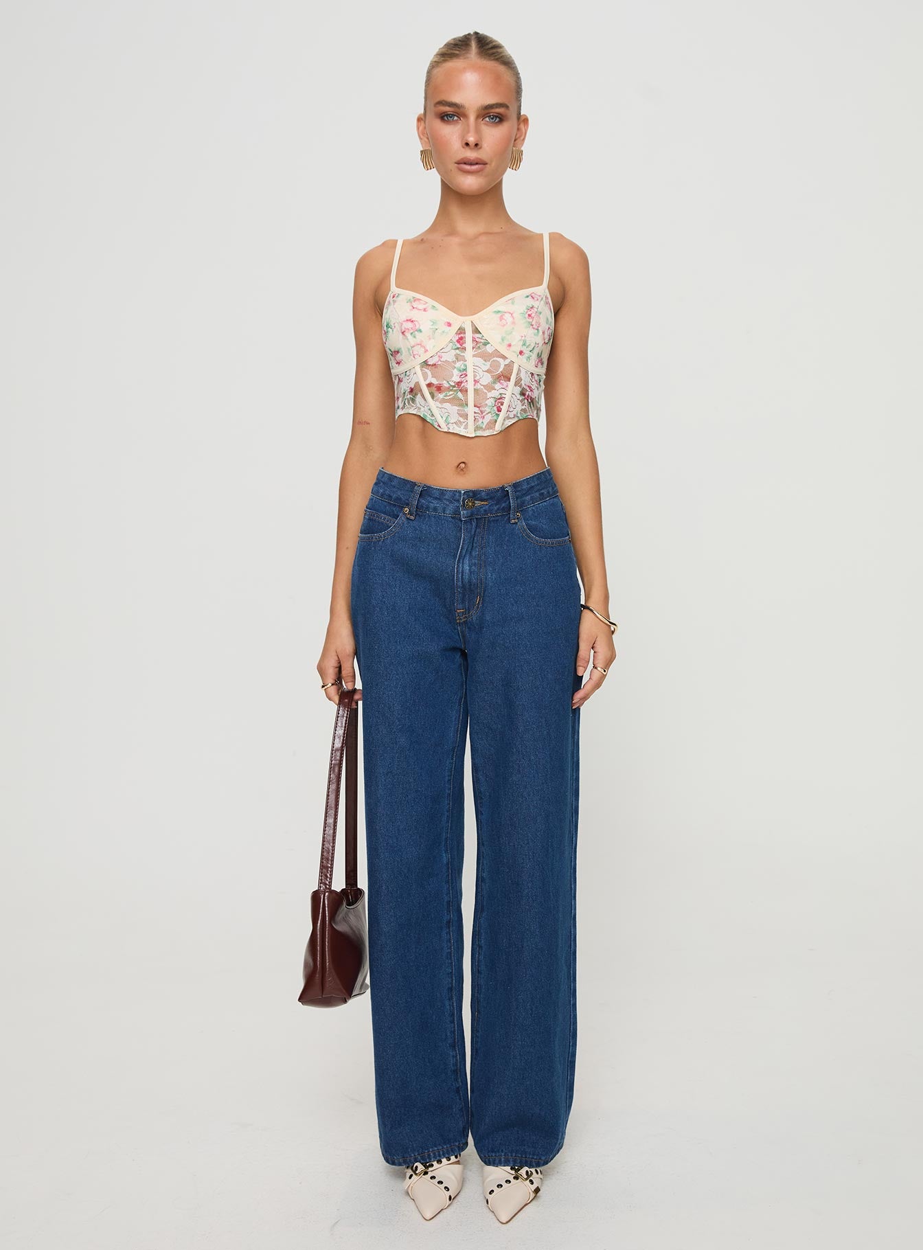 Romania Top Cream / Floral、mySite、solidvoid