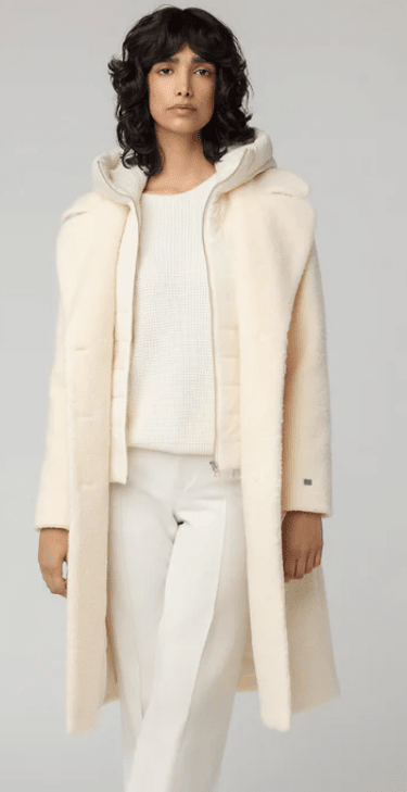 Soia & Kyo Women's Monique Semi-Fitted Wool Blend Sherpa Coat With Bib & Hood、mySite、i-lightchina