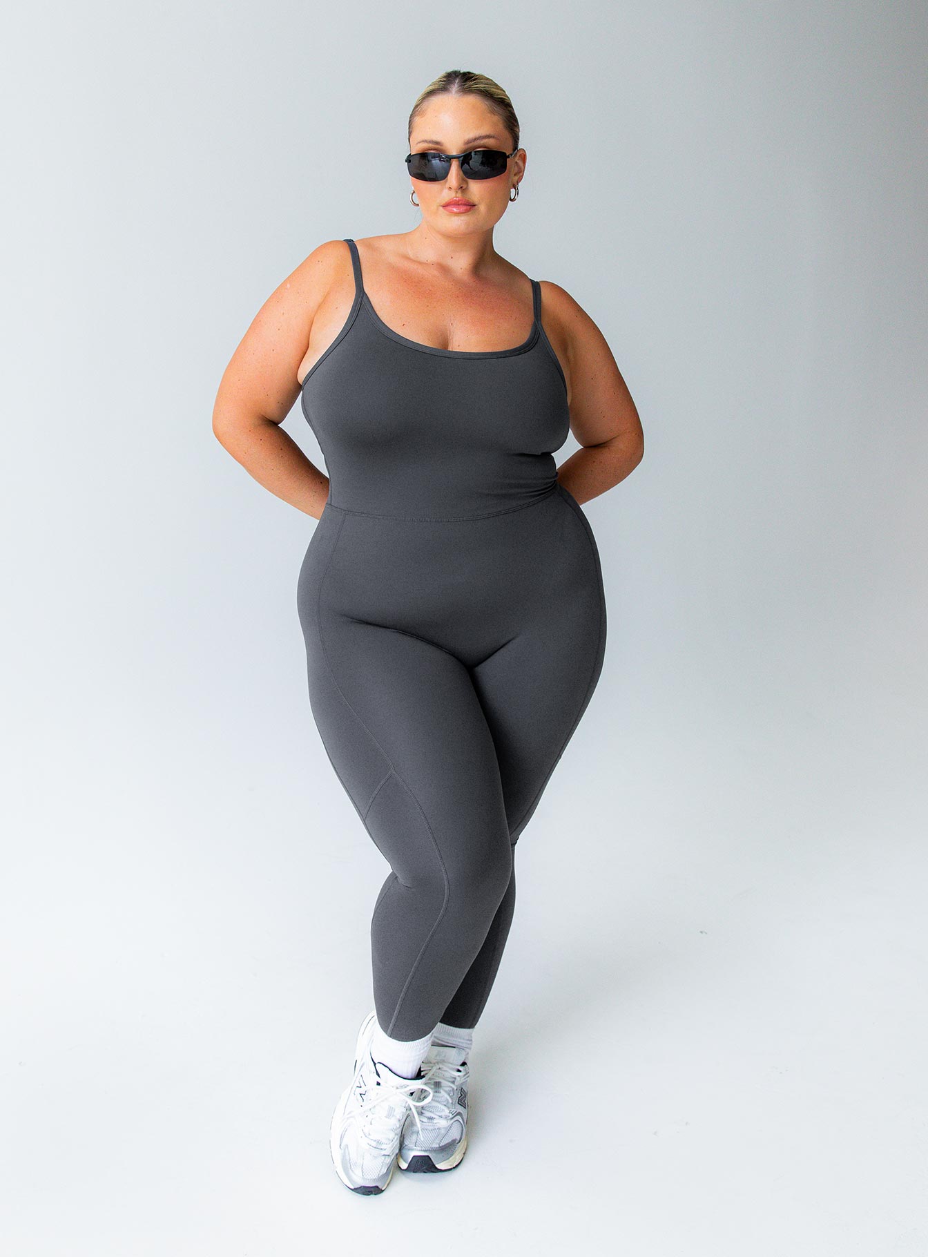 Go Getter Activewear Jumpsuit Grey Curve、mySite、solidvoid