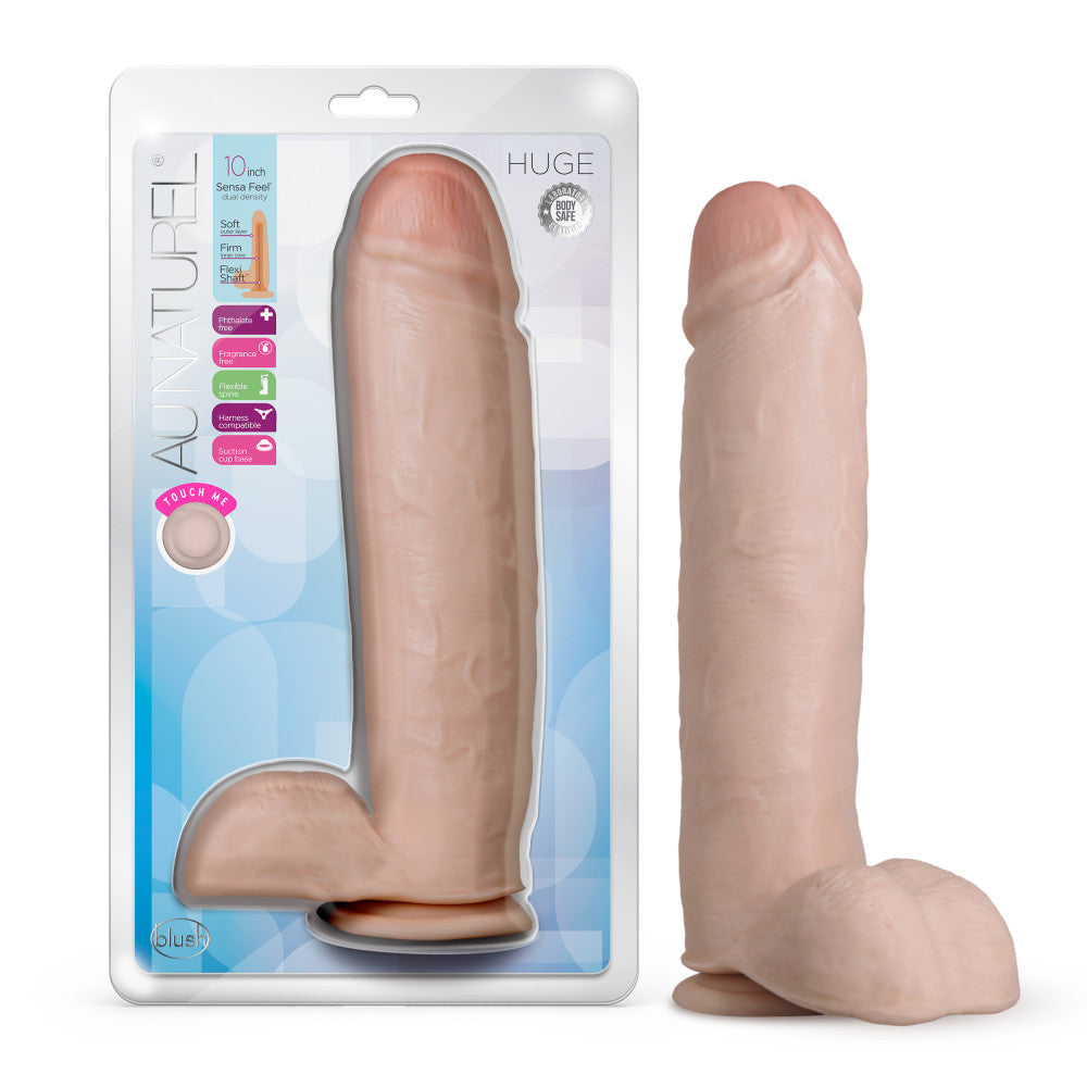 Au Naturel By Blush® | Huge Realistic Vanilla 10.5-Inch Long Dildo With Balls & Suction Cup Base、mySite、bottomscart