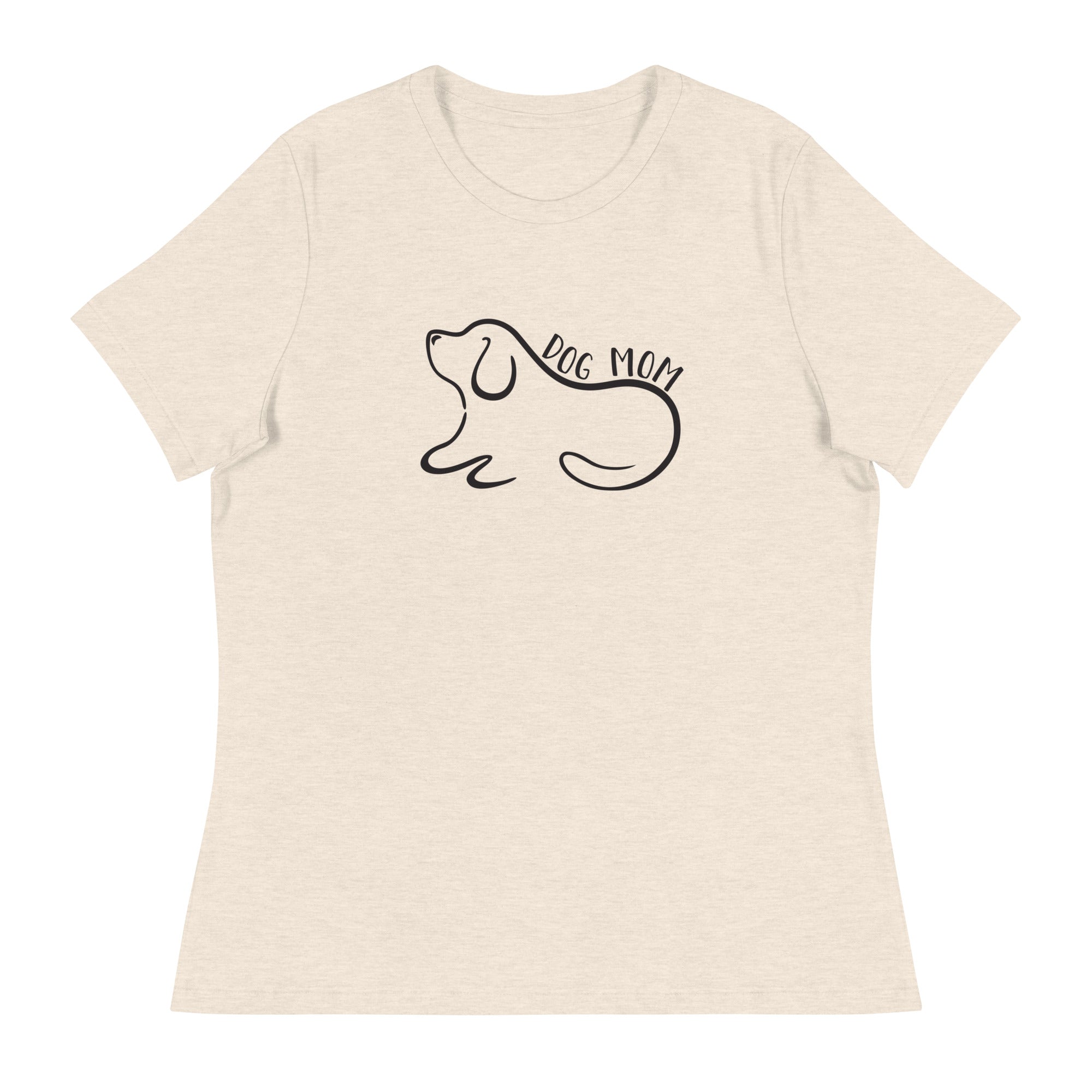 Dog Mom Outlined Women's Relaxed T-Shirt、mySite、camillekostekn