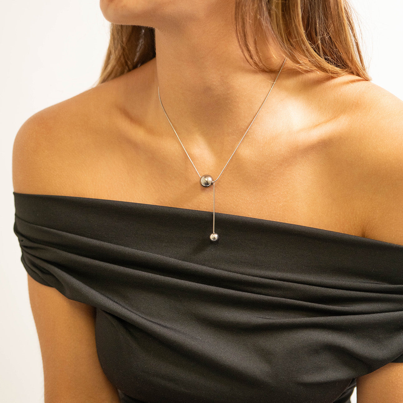 18K Gold PVD Stainless Steel Snake Chain Ball Pendant Necklace / CHN0024、mySite、dreamappss