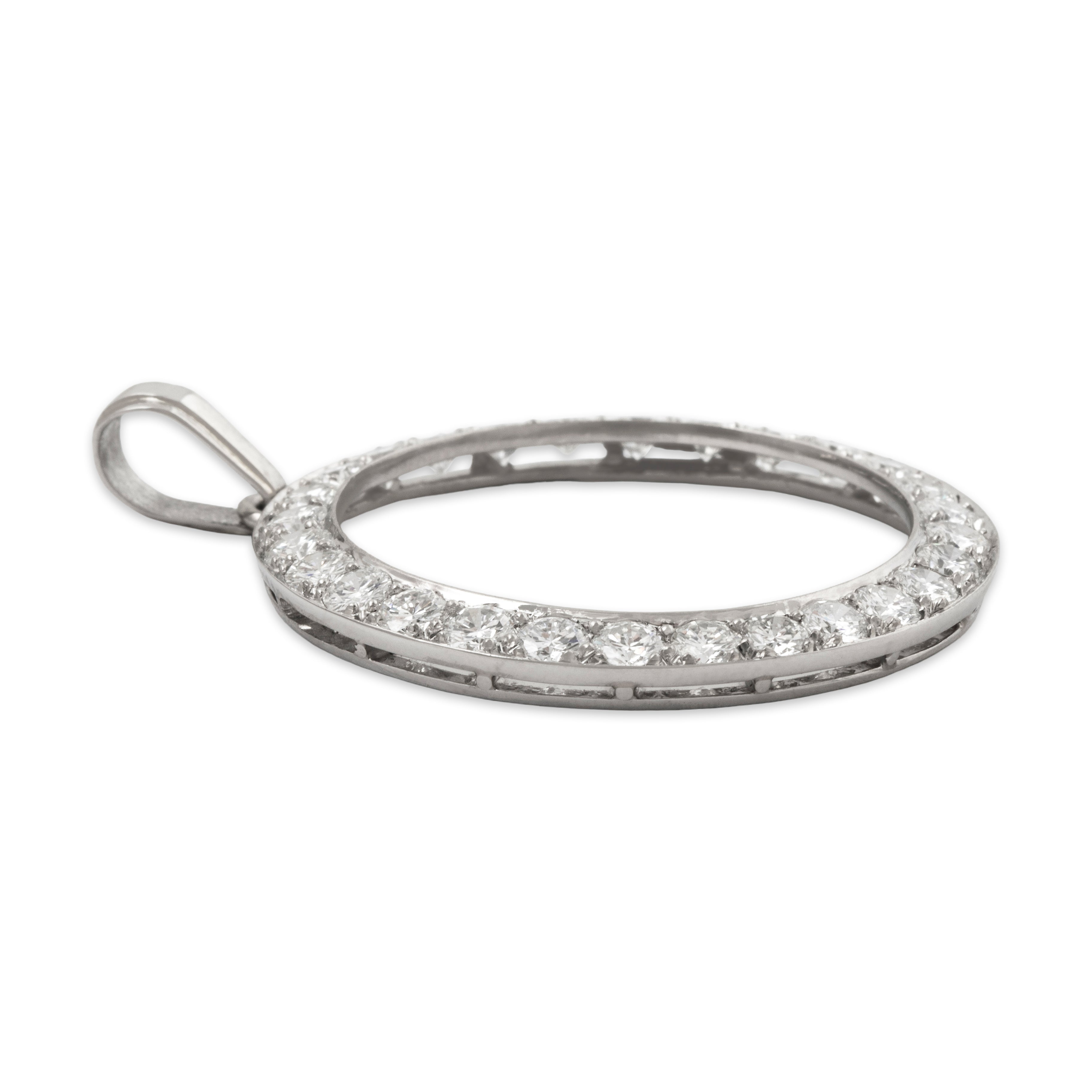 Vintage Shreve Crump & Low Platinum 3.08cttw Diamond Large Sparkling Pendant、mySite、hinf8tx79