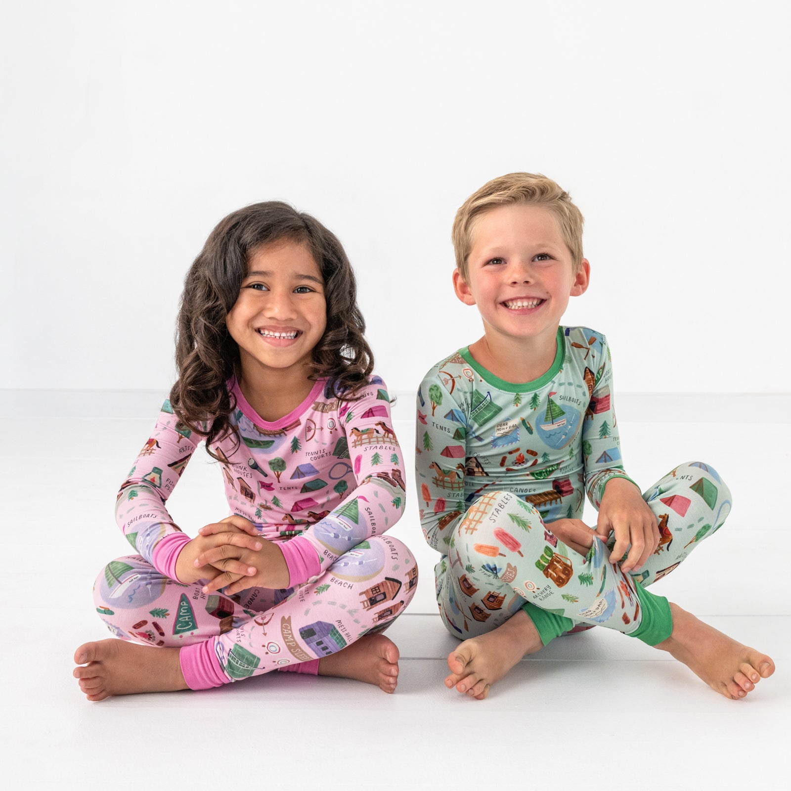 Green Camp Sleepies Two-Piece Pajama Set、mySite、g9winljtr