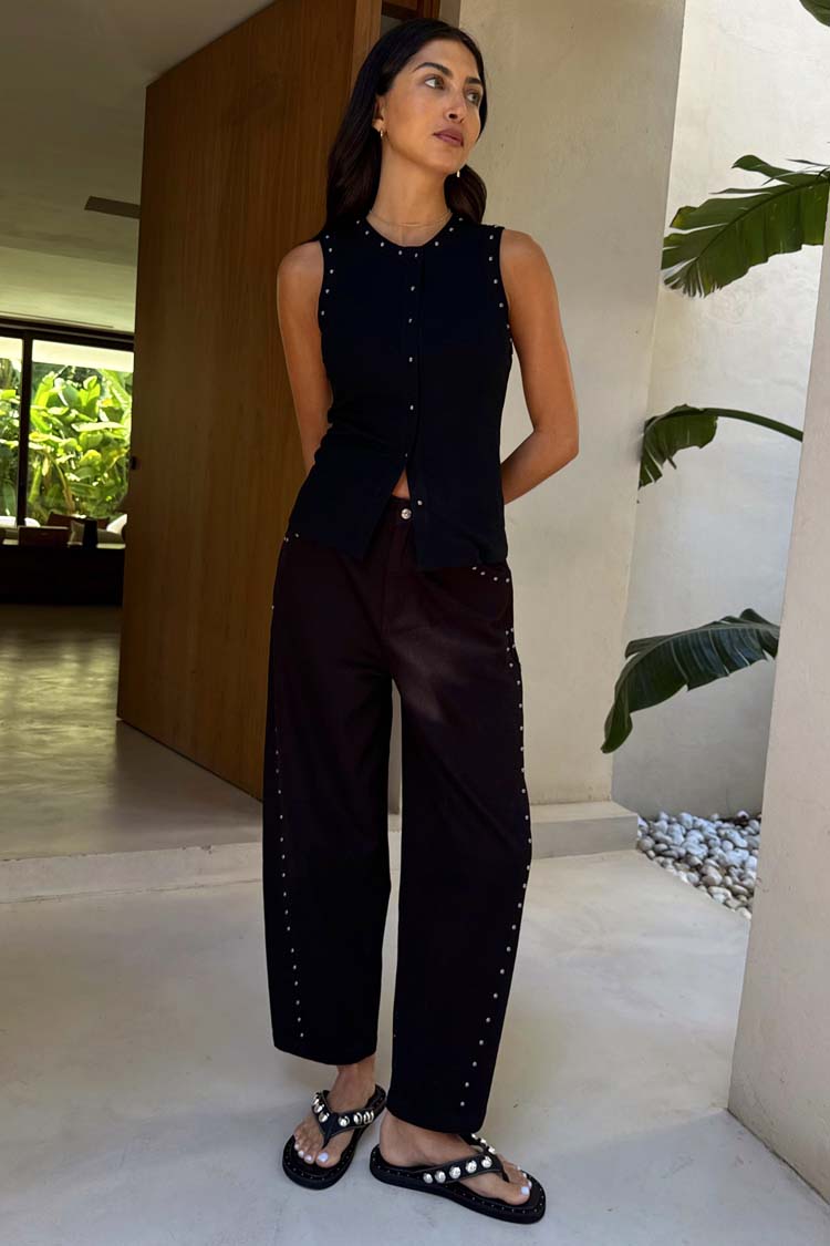 Black Studded Barrel Jeans、mySite、solidvoid