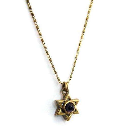 Michal Golan Purple and Gold Star of David Necklace、mySite、topwebapps