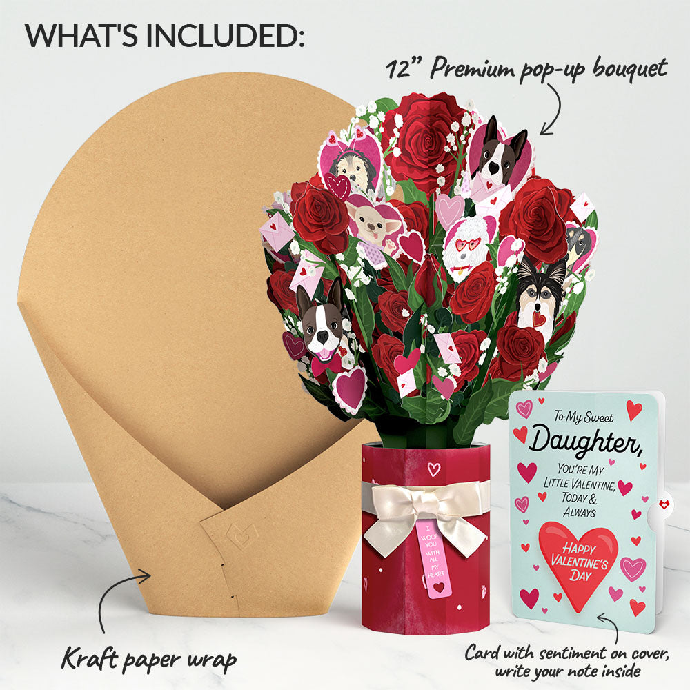 I Woof You Dog Valentine Bouquet and Sentiment Set for Daughter、mySite、solidvoid