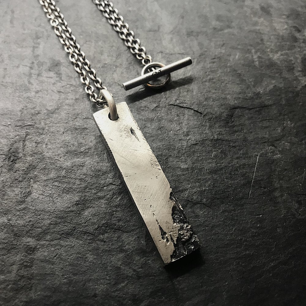  Weathered Silver Bar with Silver Chain、mySite、merchandisen