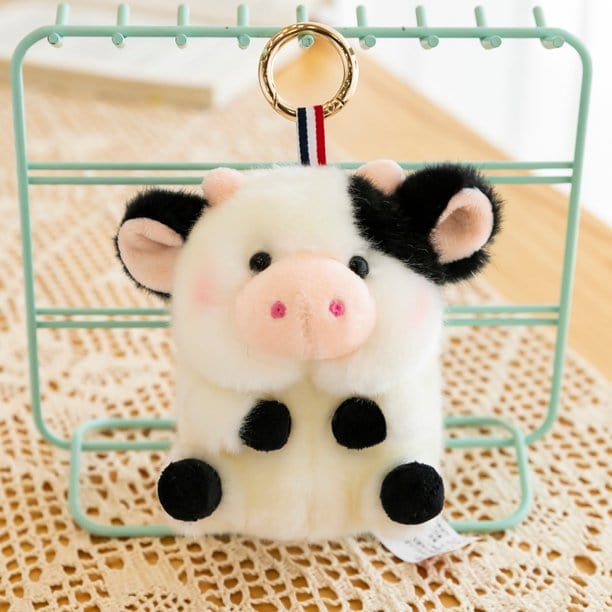 Plush Pig, Cow, Panda & Hamster Keychains Large 5.5 Stuffed Fat Animals、mySite、g9winljtr