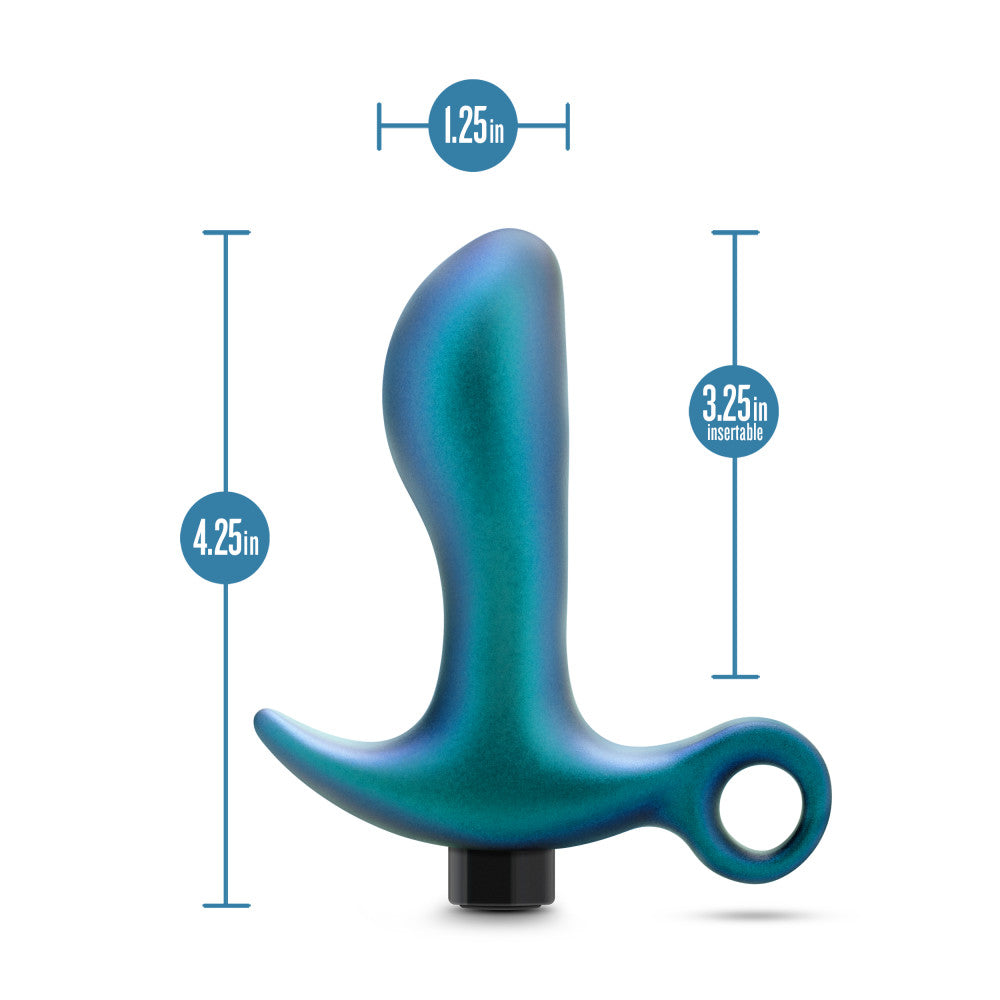 Anal Adventures Matrix By Blush® | Teleportation Plug: Curved For Prostate Massaging With Finger Loop in Lunar Blue | With Stayput™ Technology & AnchorTech™ Base、mySite、bottomscart
